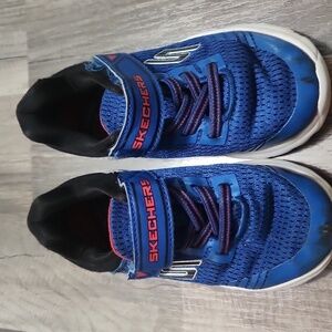 Skechers Blue and Red Velcro Easy On Off Sneakers Size 10